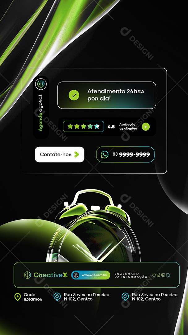 Story Engenharia da Informação Contate-nos Agende Agora Social Media PSD Editável