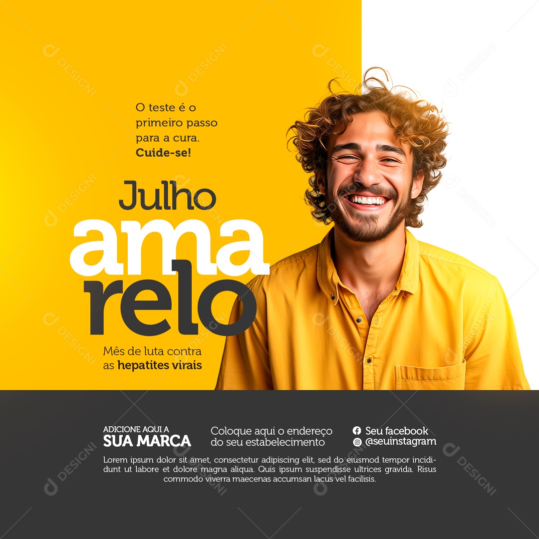 Julho Amarelo o Teste é o Primeiro Passo para a Cura Cuide-se Social Media PSD Editável