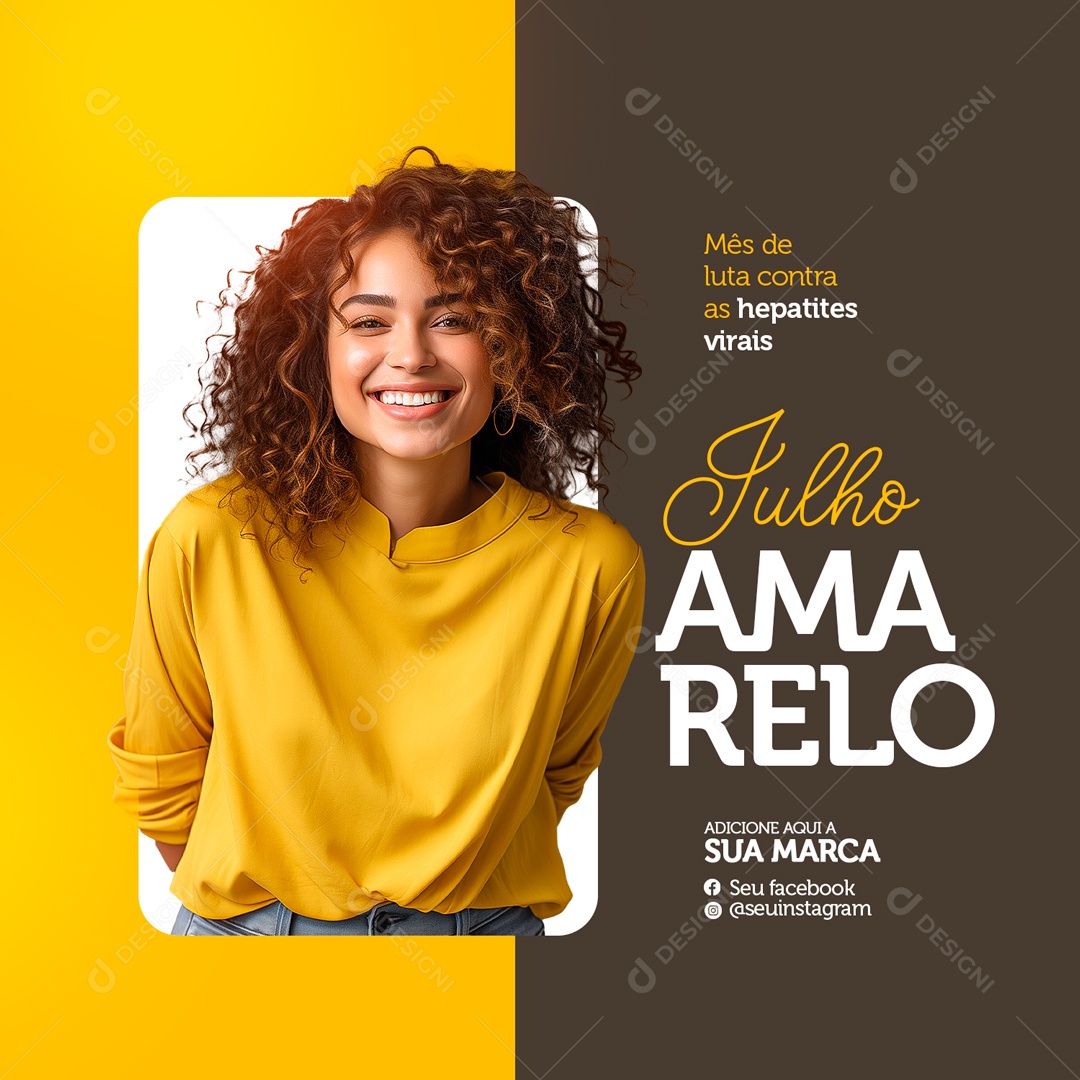 Julho Amarelo Mês de Luta Contra as Hepatites Virais Social Media PSD Editável