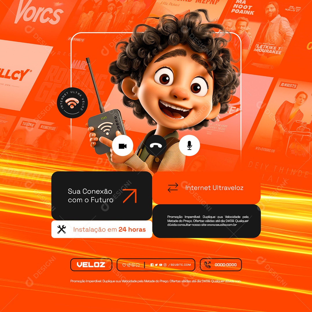 Internet Ultra Veloz sua Conexão com o Futuro Social Media PSD Editável