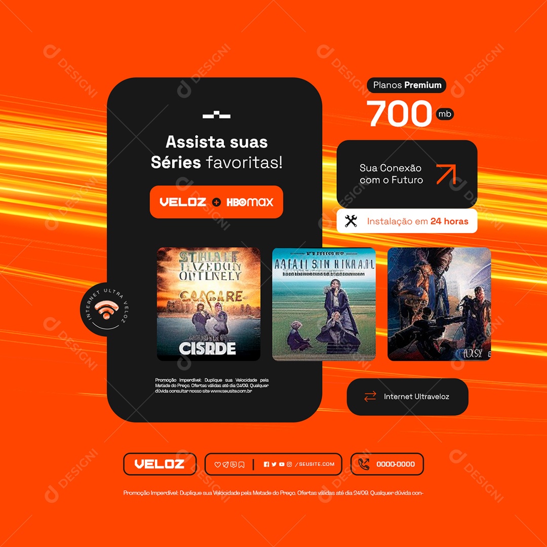 Assista suas Séries Favoritas Social Media PSD Editável