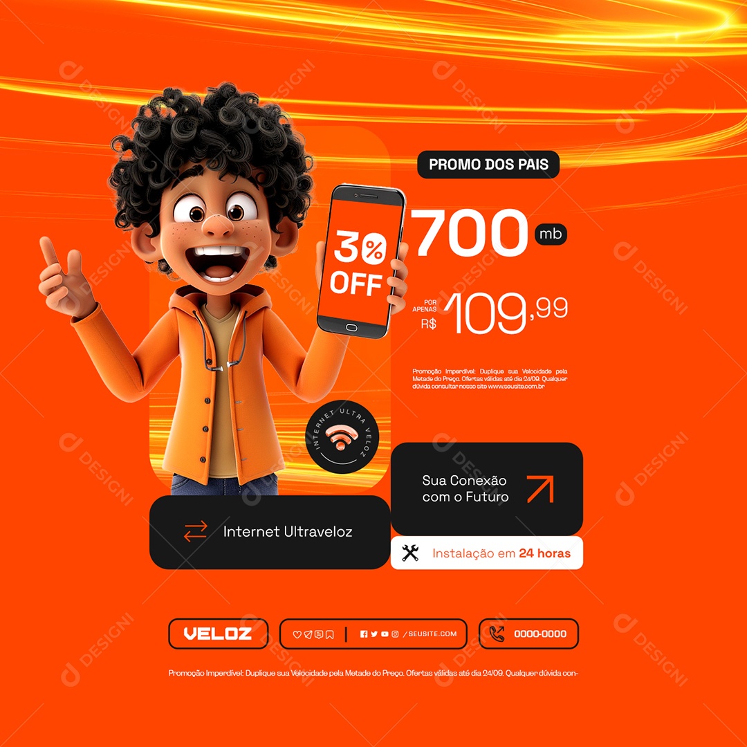 Internet Ultra Veloz Promoção Imperdível Social Media PSD Editável