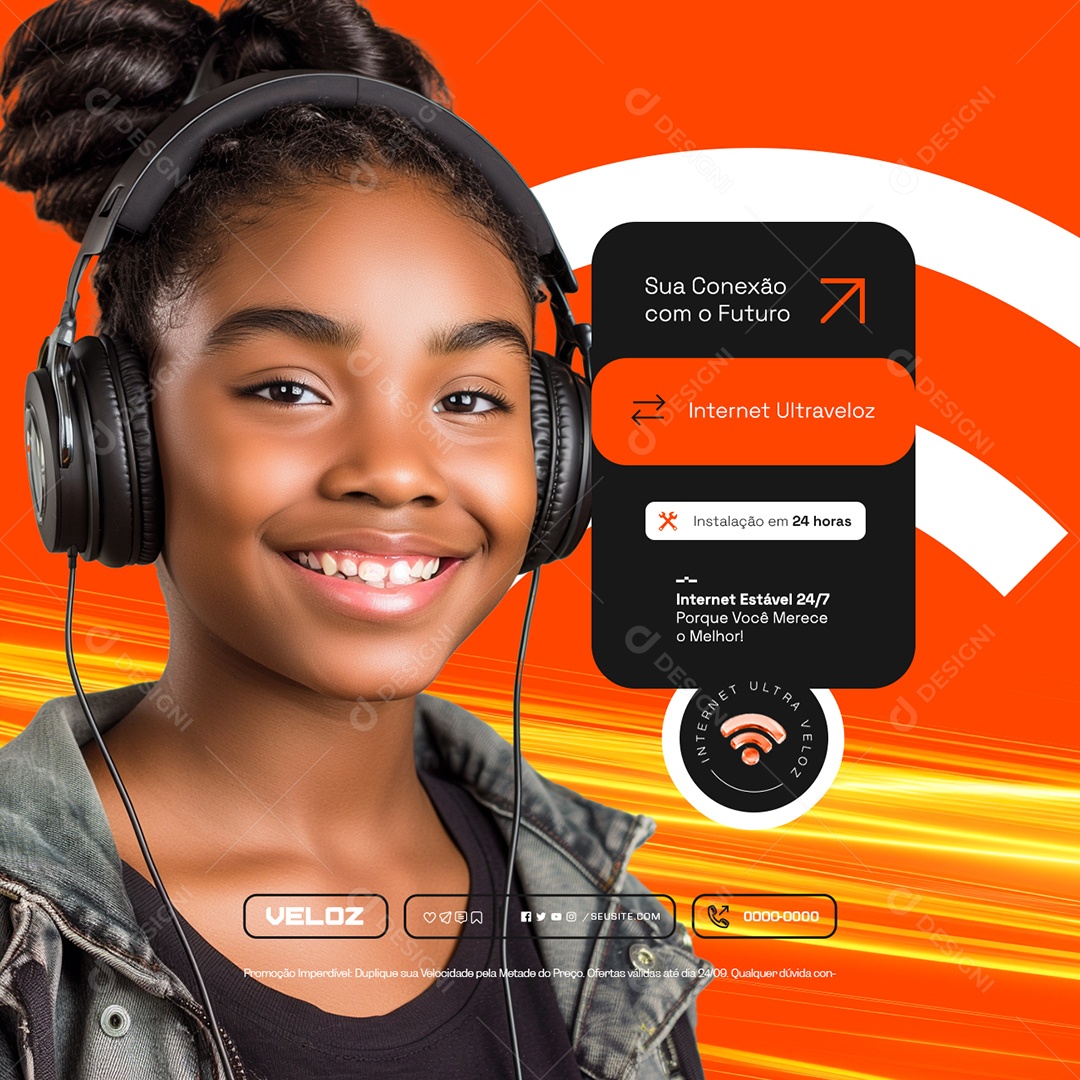 Sua Conexão com o Futuro Social Media PSD Editável