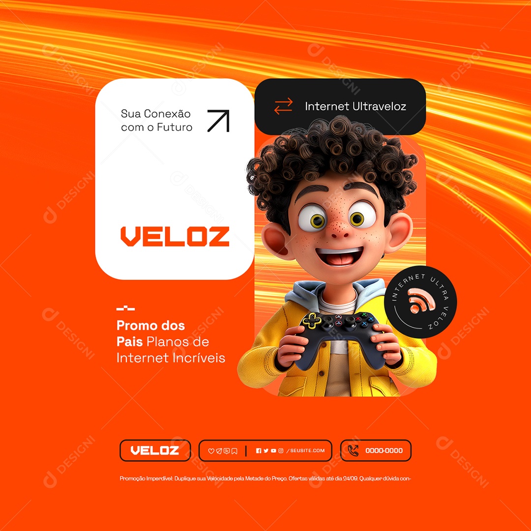 Internet Ultraveloz sua Conexão com o Futuro Social Media PSD Editável