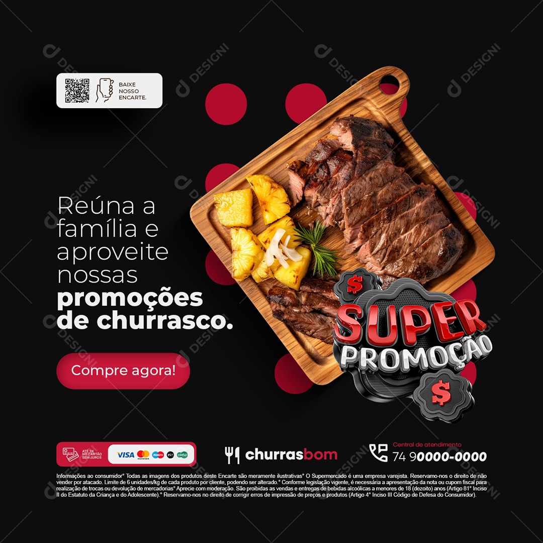 Super Promoção Reúna a Família e Aproveite nossas Promoções Social Media PSD Editável