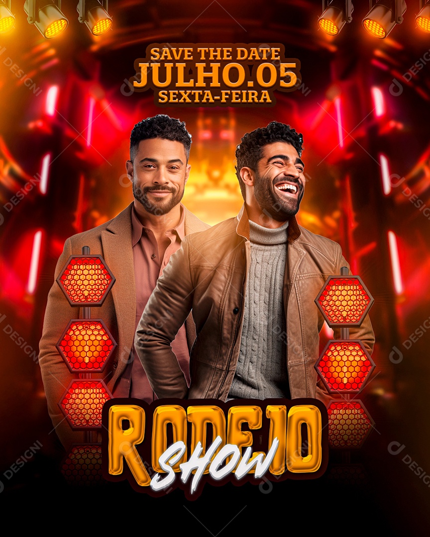 Flyer Rodeio Show Artistas Social Media PSD Editável