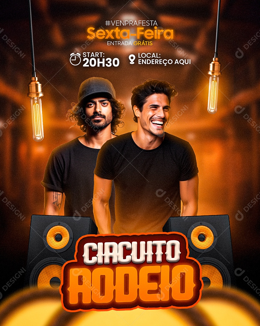 Flyer Circuito Rodeio Artistos Social Media PSD Editável