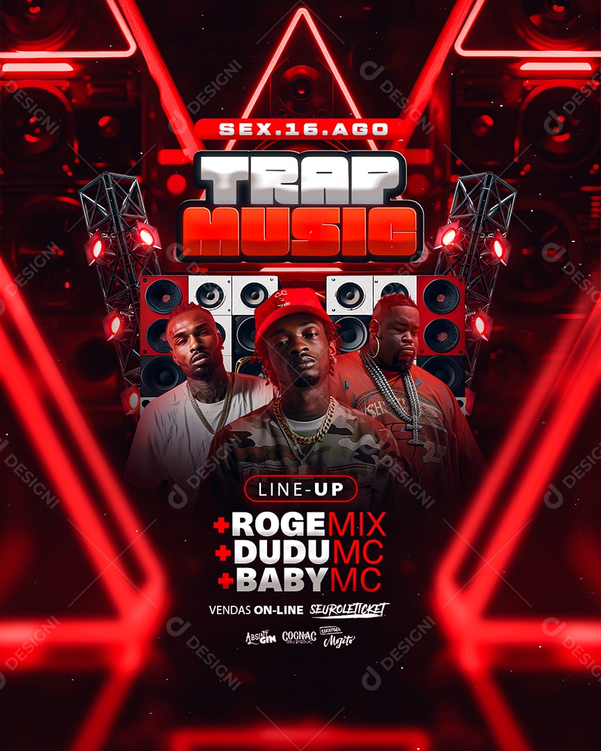Flyer Trap Music Artistas Social Media PSD Editável