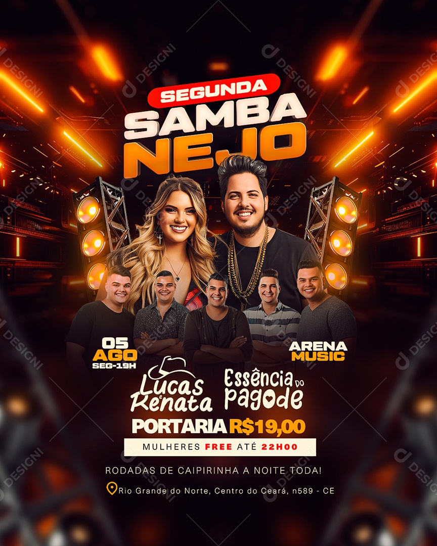 Flyer Segunda Sambanejo Artistas Social Media PSD Editável