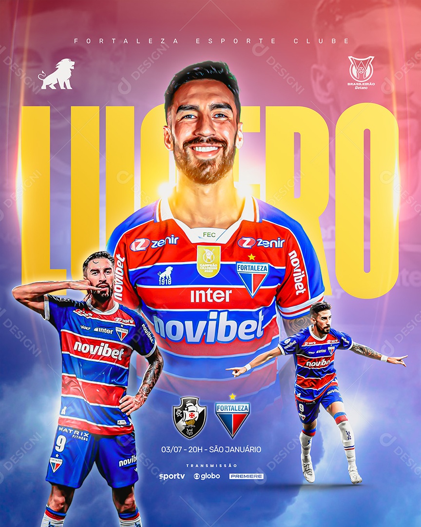 Fortaleza Vs Vasco Brasileirão 2024 Social Media PSD Editável