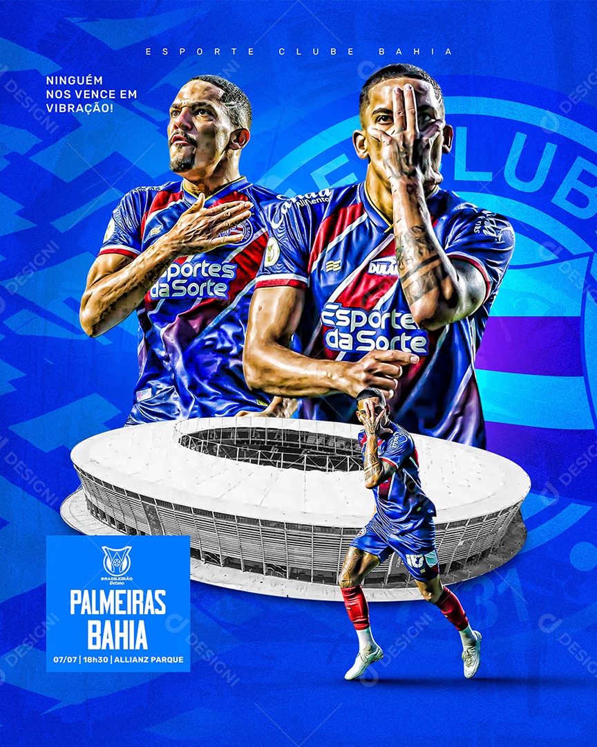 Palmeiras Vs Bahia Brasileirão 2024 Social Media PSD Editável