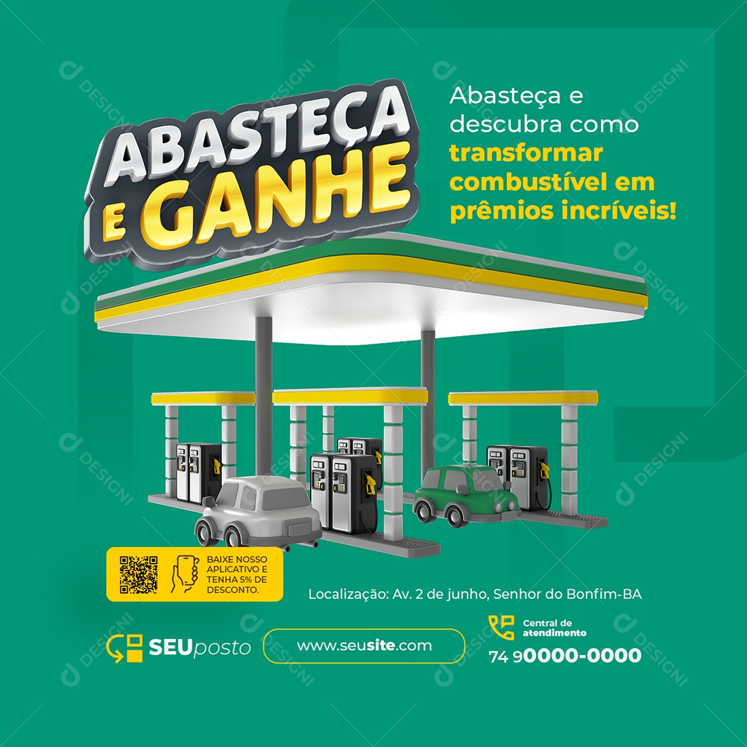 Abasteça e Ganhe Descubra Social Media PSD Editável