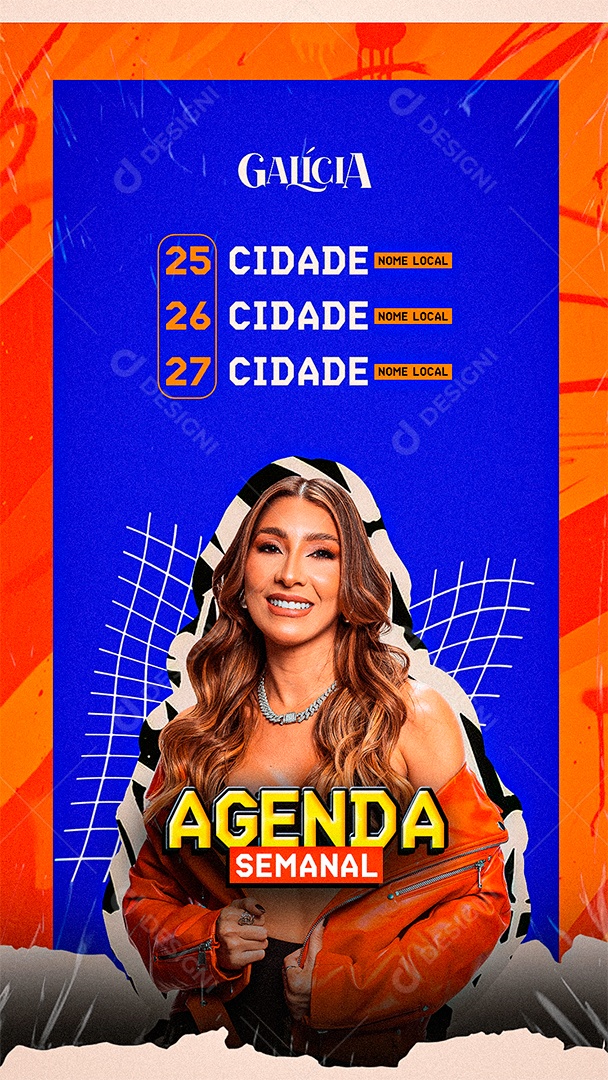 Aegenda Semanal Galicia Social Media PSD Editável