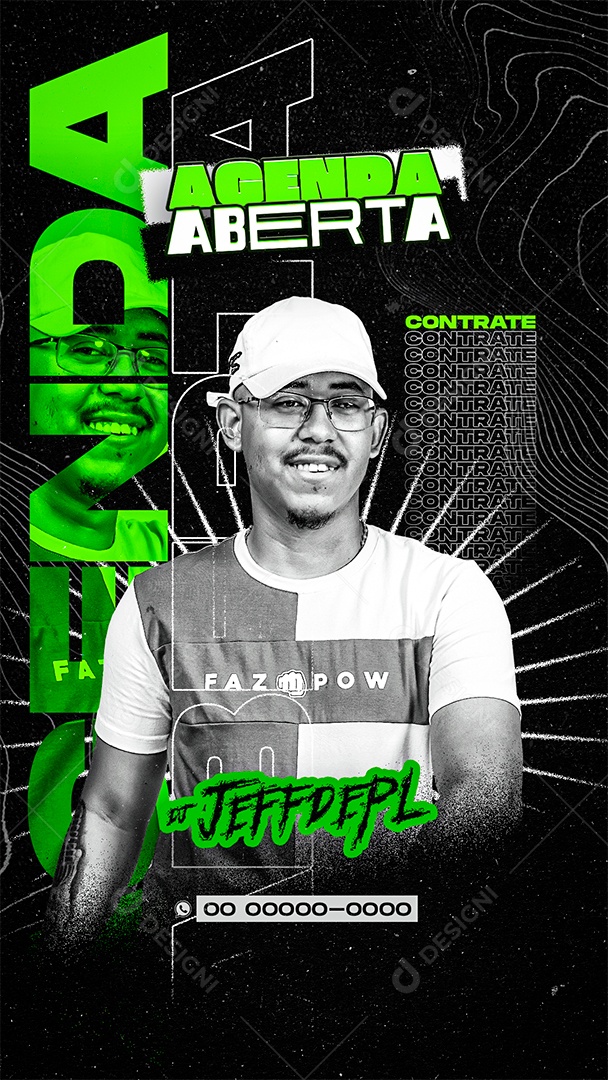 Agenda Aberta Jeff de Pl Social Media PSD Editável