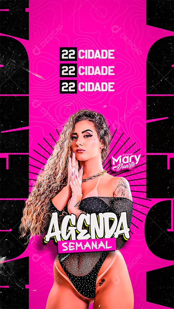 Agenda Semanal Dj Mary Social Media PSD Editável