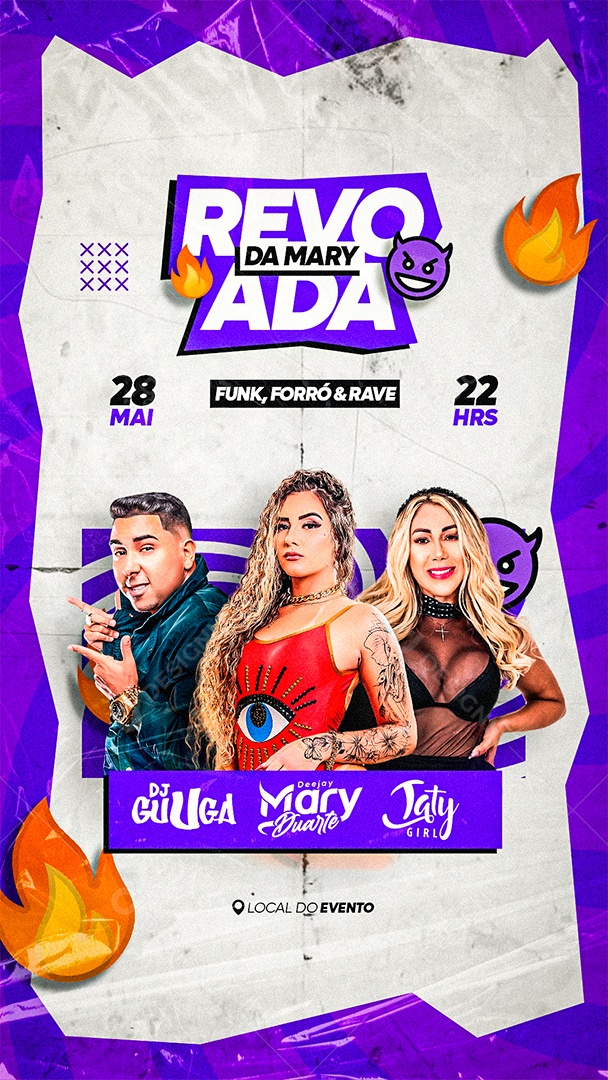Flyer Revoada da Mary Storys Social Media PSD Editável