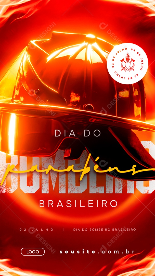 Story Dia do Bombeiro Brasileiro 02 Julho Social Media PSD Editável