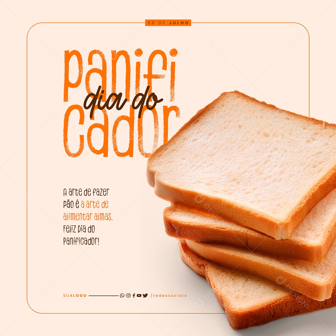 Dia do Panificador A Arte de Alimentar Almas Social Media PSD Editável