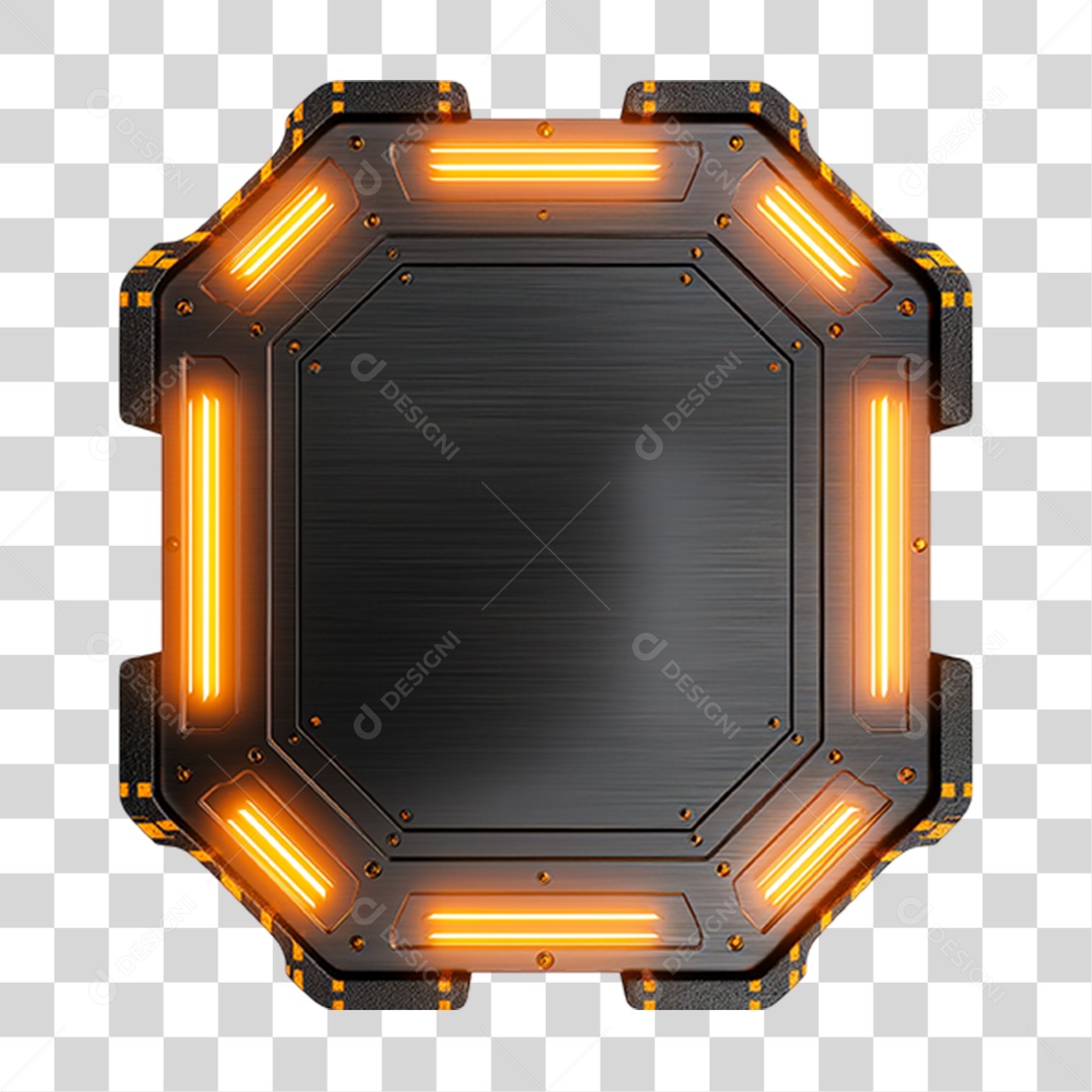 Placa de Madeira com Neon e Luzes PNG Transparente