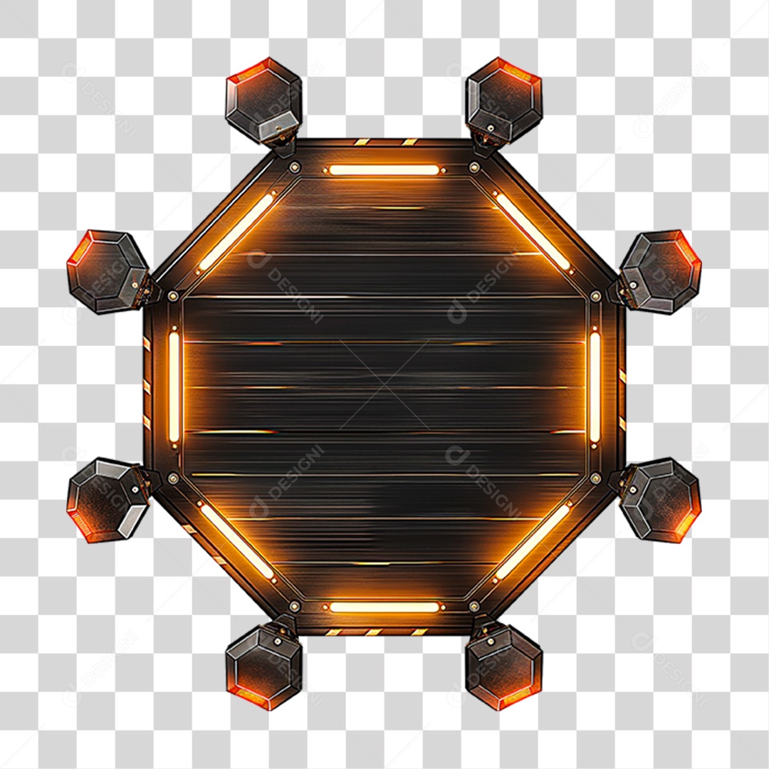 Placa de Madeira com Neon e Luzes PNG Transparente