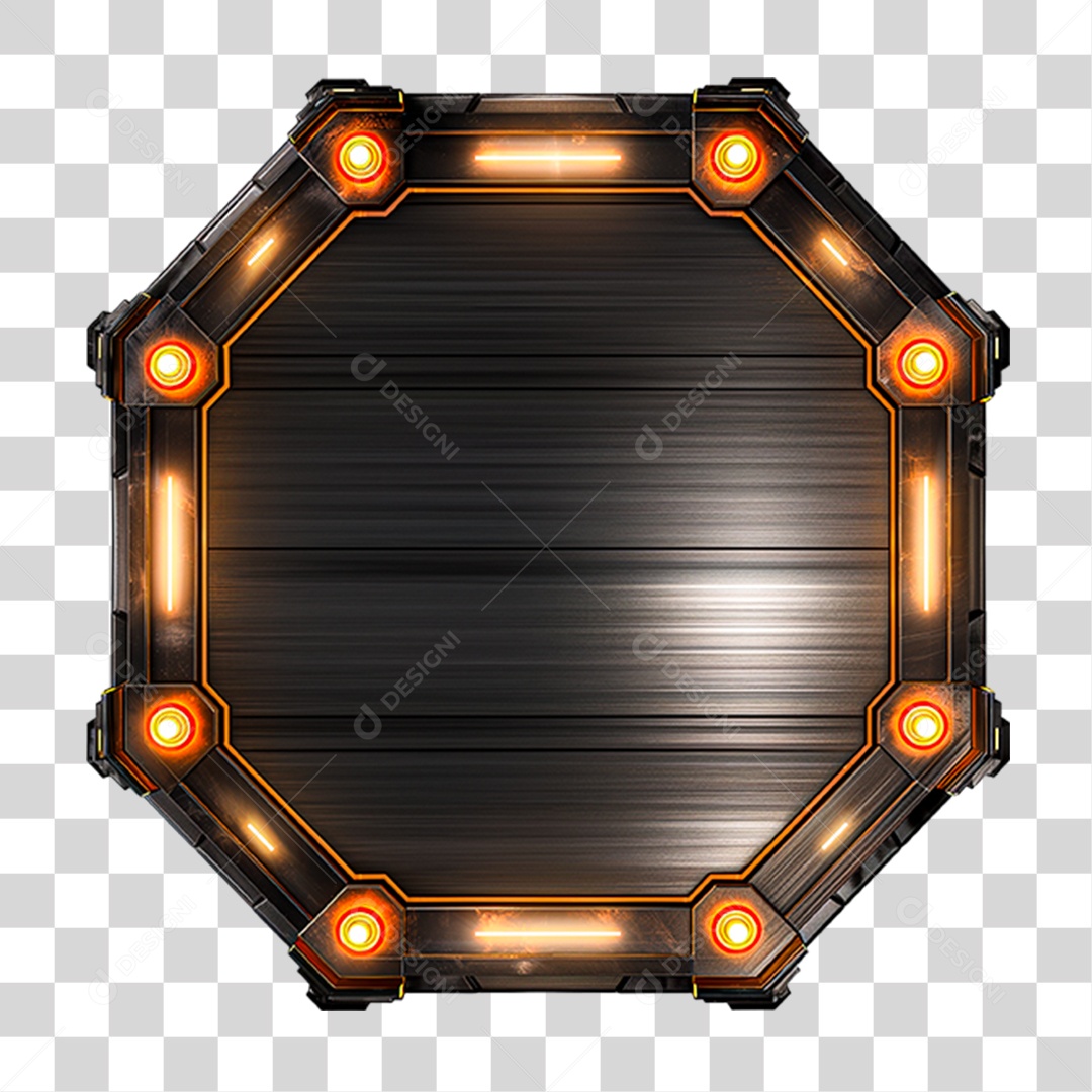 Placa de Madeira com Neon e Luzes PNG Transparente