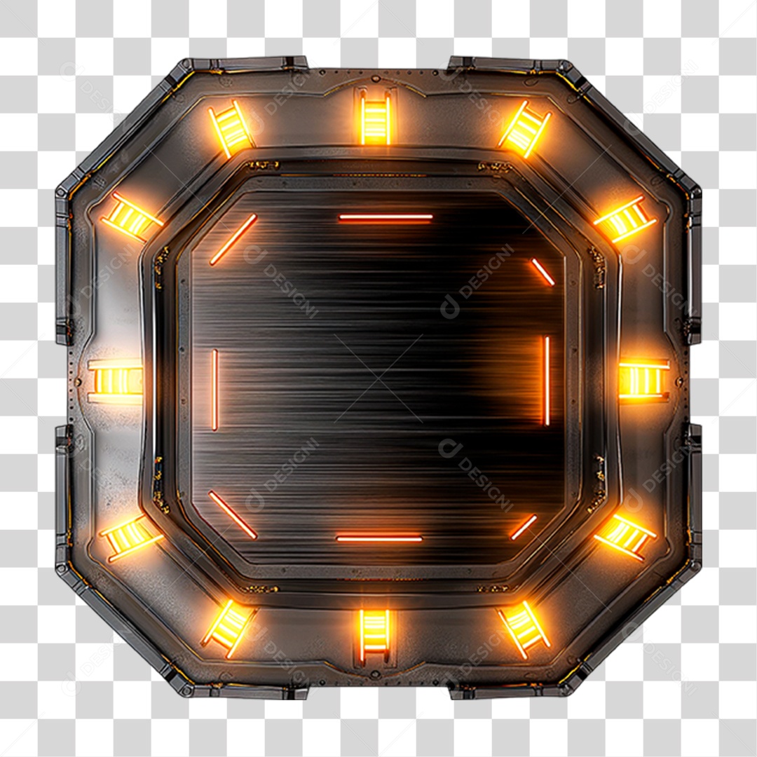 Placa de Madeira com Neon e Luzes PNG Transparente