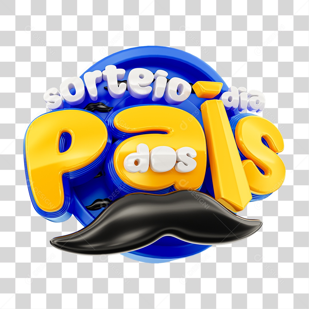 Selo 3D Sorteio Dia dos Pais PNG Transparente