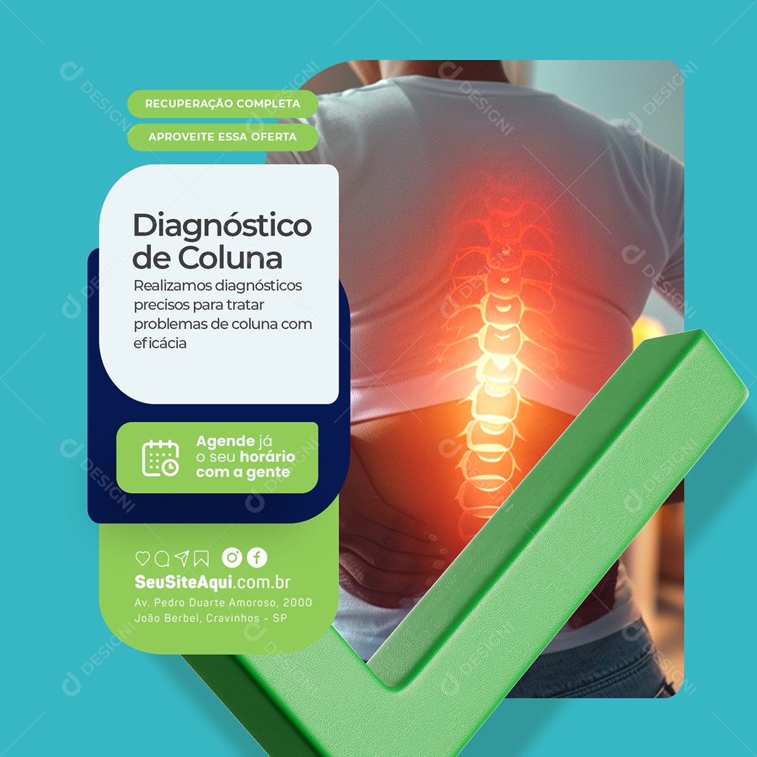 Diagnóstico de Coluna Social Media PSD Editável