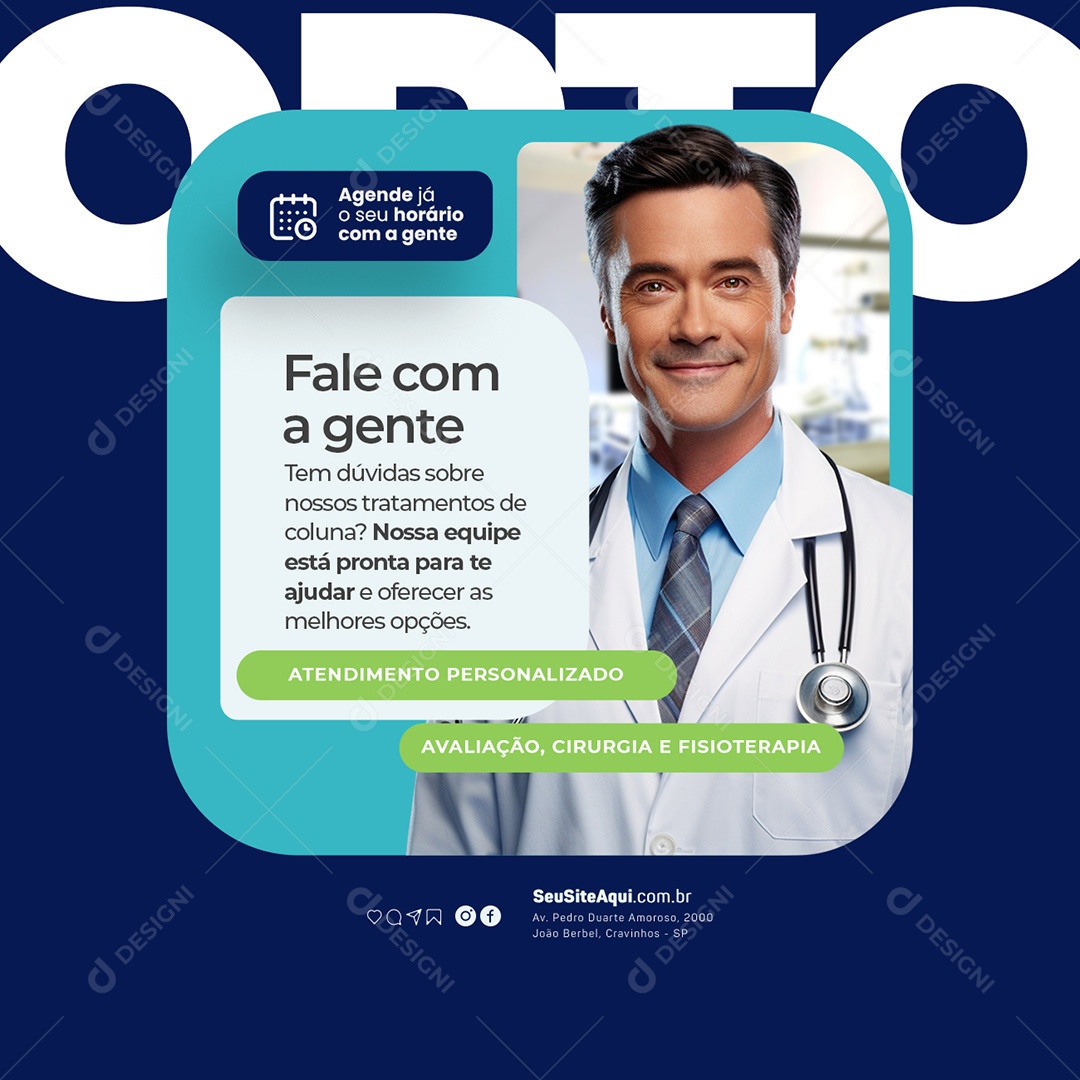 Ortopedista Fale Com a Gente Social Media PSD Editável