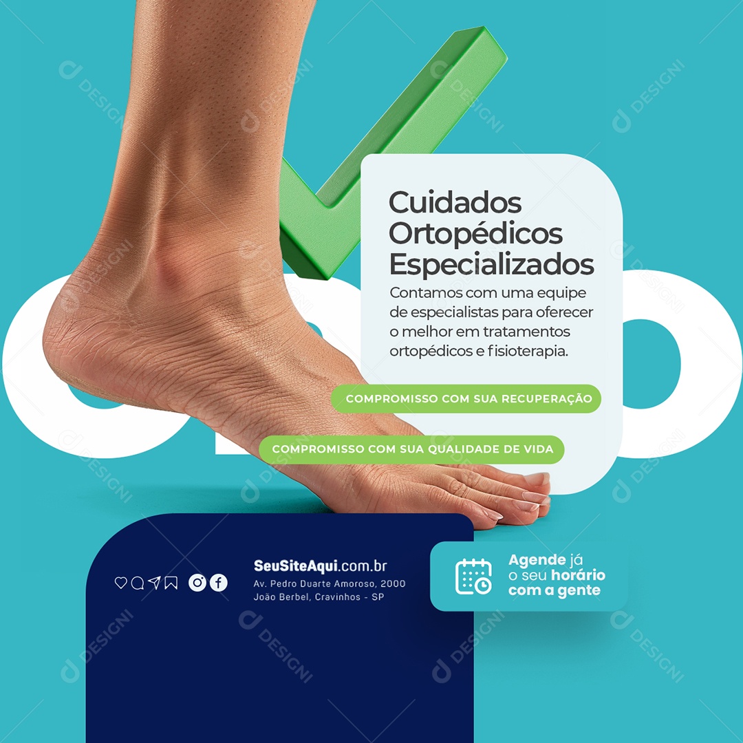 Cuidados Ortopédicos Especializados Social Media PSD Editável