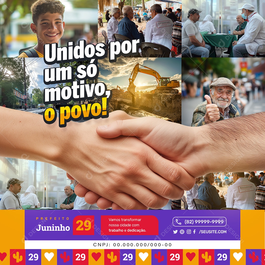 Política Unidos por um só Motivo o Povo Social Media PSD Editável
