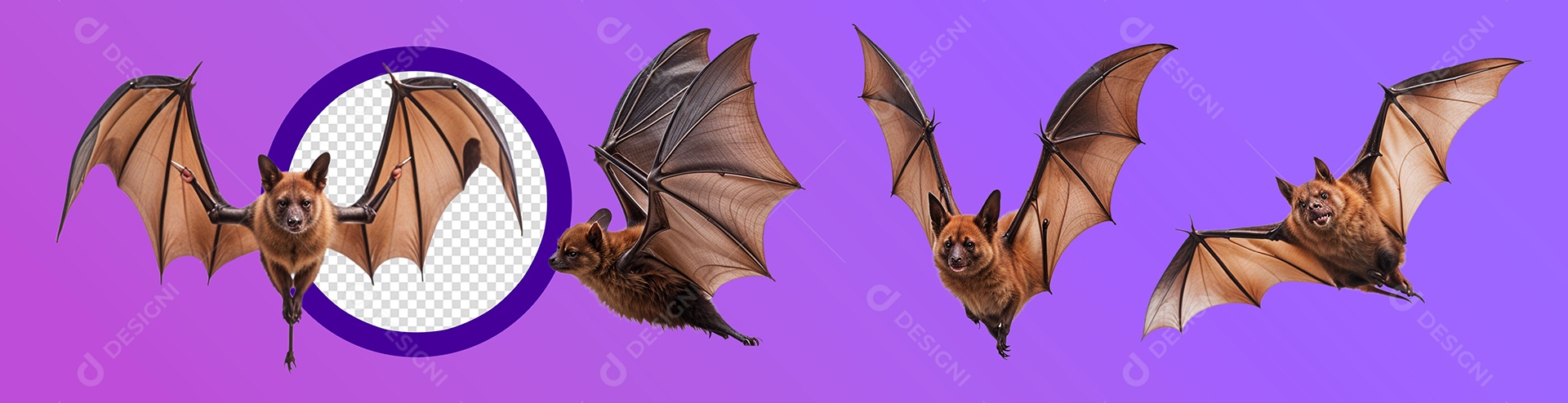 Morcegos de Halloween Elemento IA