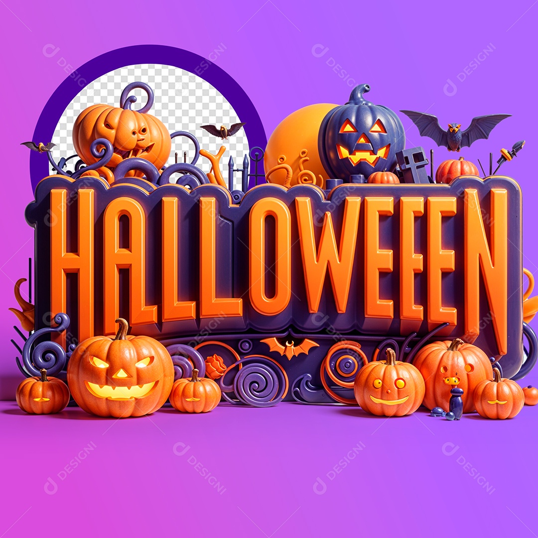 Selo 3D Halloween Elemento IA