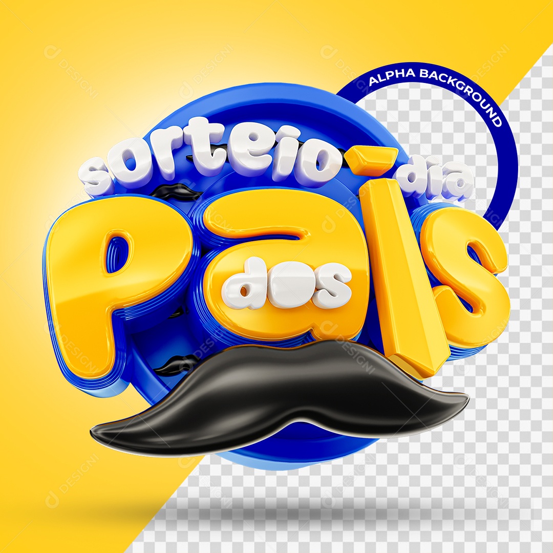 Sorteio Dia dos Pais Selo 3D para Composição PSD