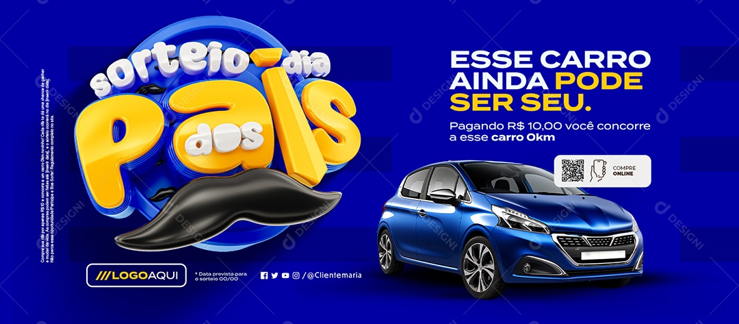 Banner Sorteio Dia dos Pais esse Carro Ainda Pode ser Eu Social Media PSD Editável