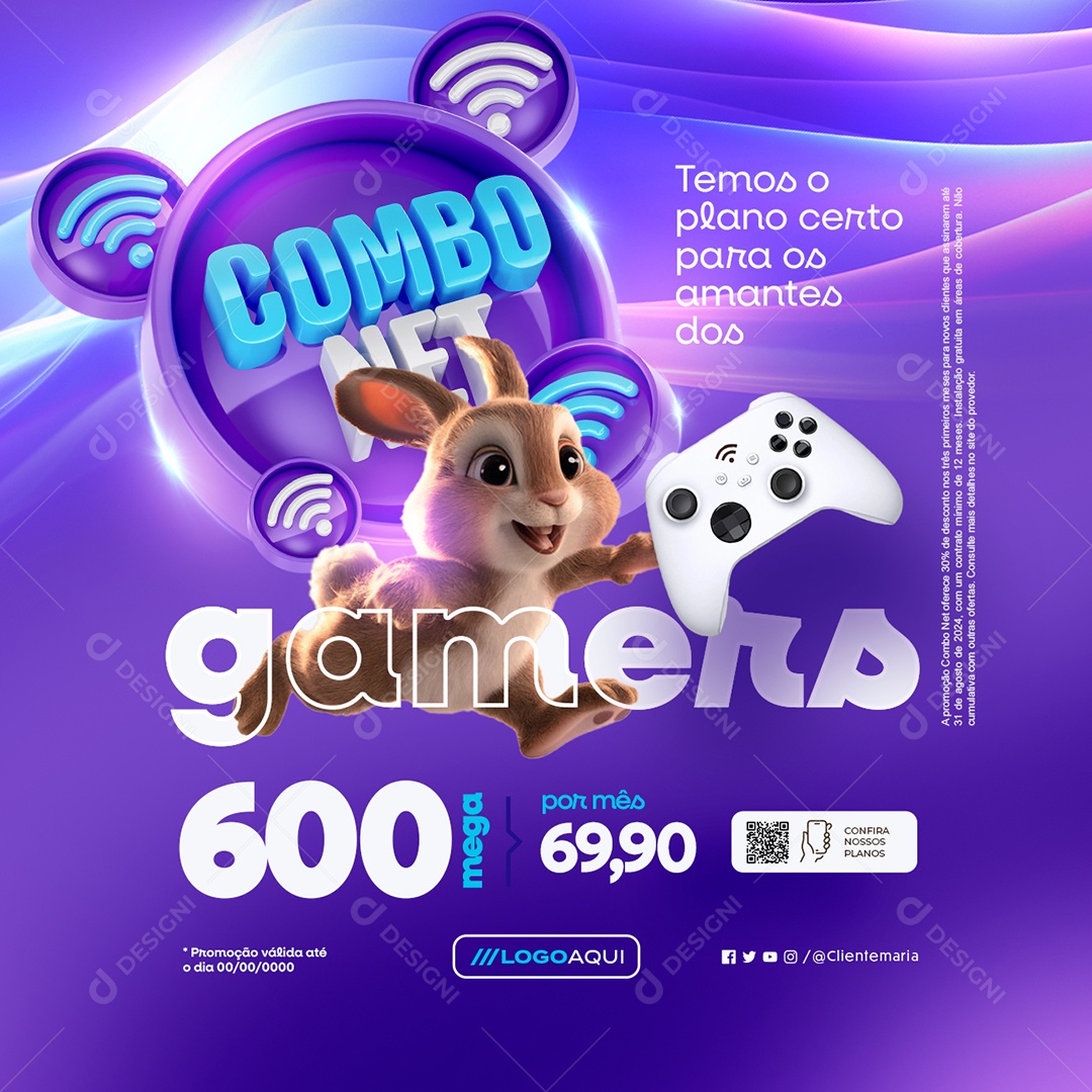 Combo Net Temos Plano Certo Social Media PSD Editável