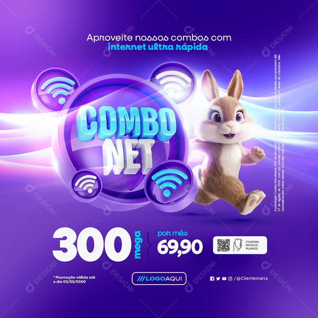 Combo Net Aproveite nossos Combos com Internet Social Media PSD Editável