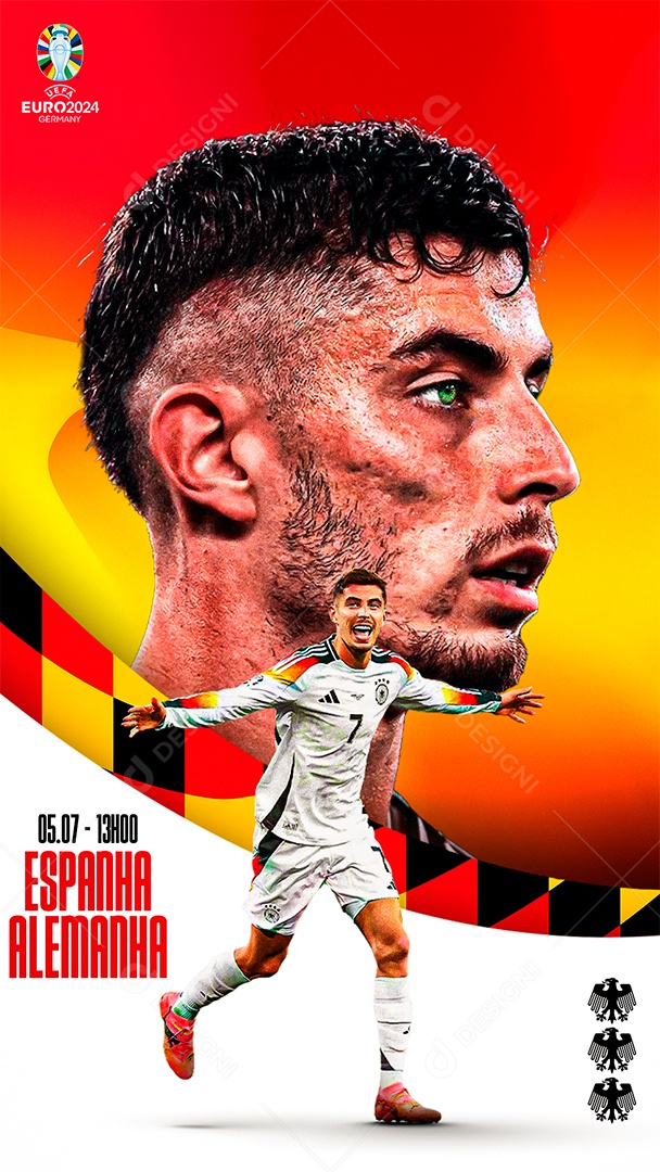 Flyer Kai Havertz Alemanha Social Media PSD Editável