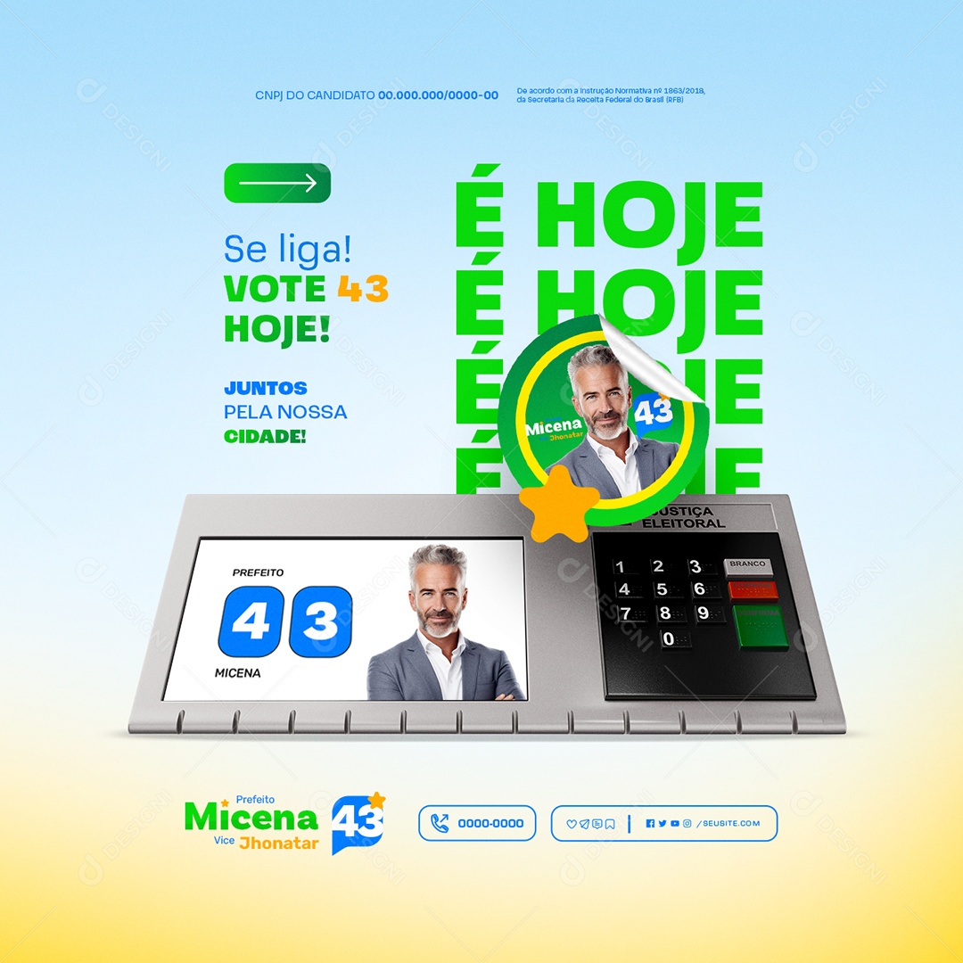 Se Liga Vote Hoje é Hoje Social Media PSD Editável