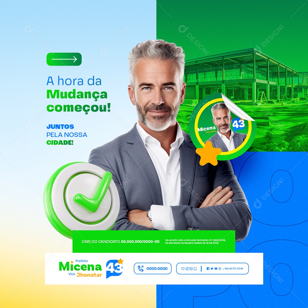 Política Juntos pela nossa Cidade Social Media PSD Editável