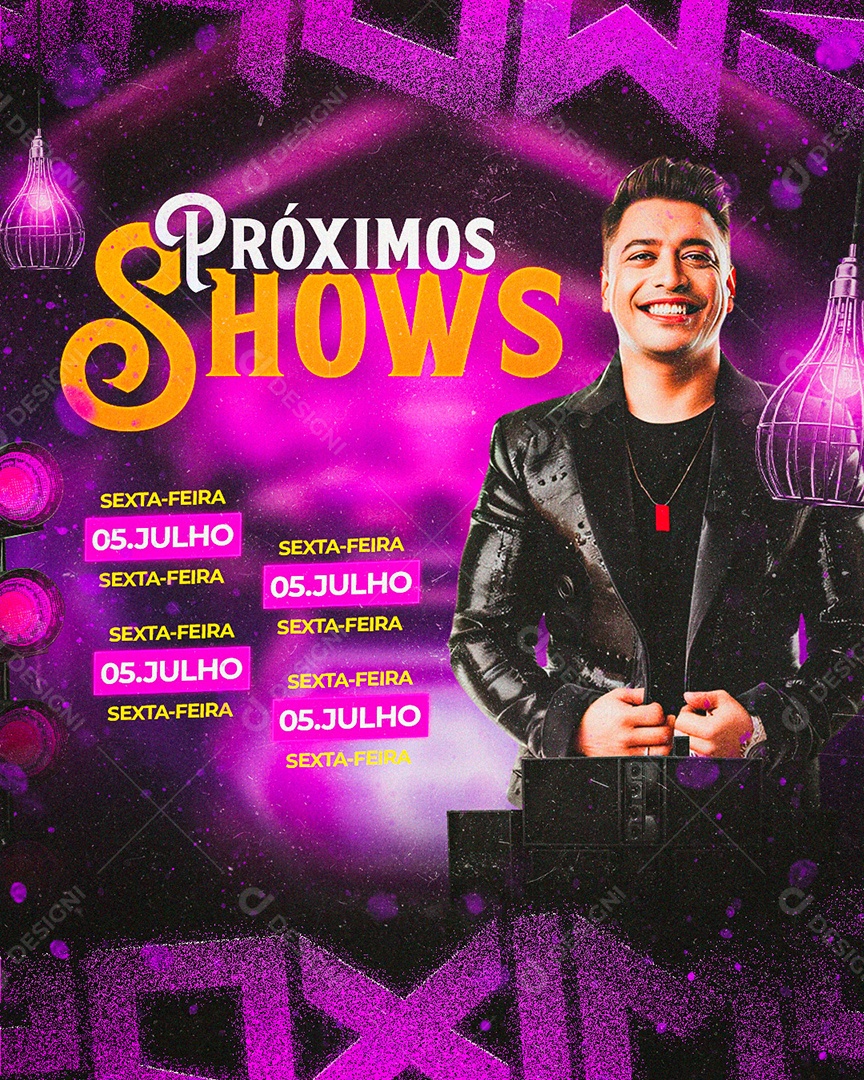 Flyer Próximos Shows Artista Social Media PSD Editável