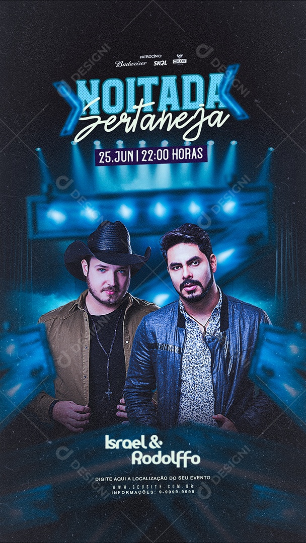 Evento Noitada Sertaneja Story Social Media PSD Editável