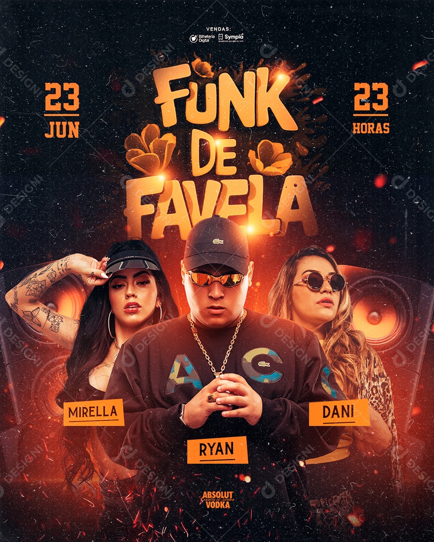 Evento Show Funk de Favela Feed Social Media PSD Editável