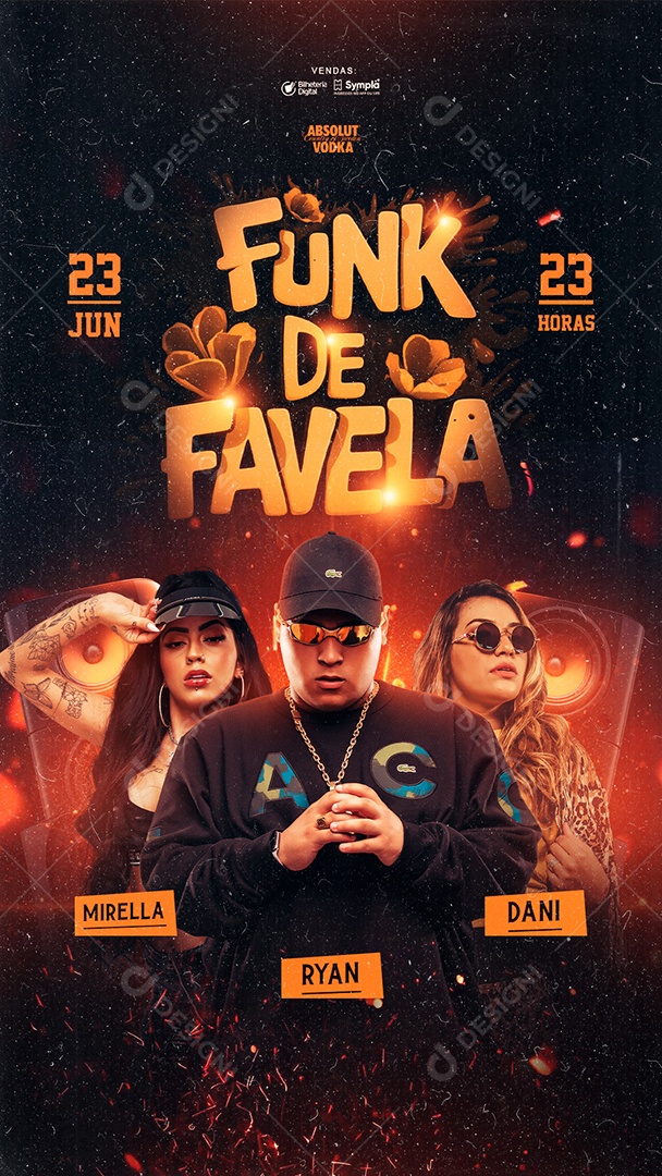 Evento Show Funk de Favela Story Social Media PSD Editável