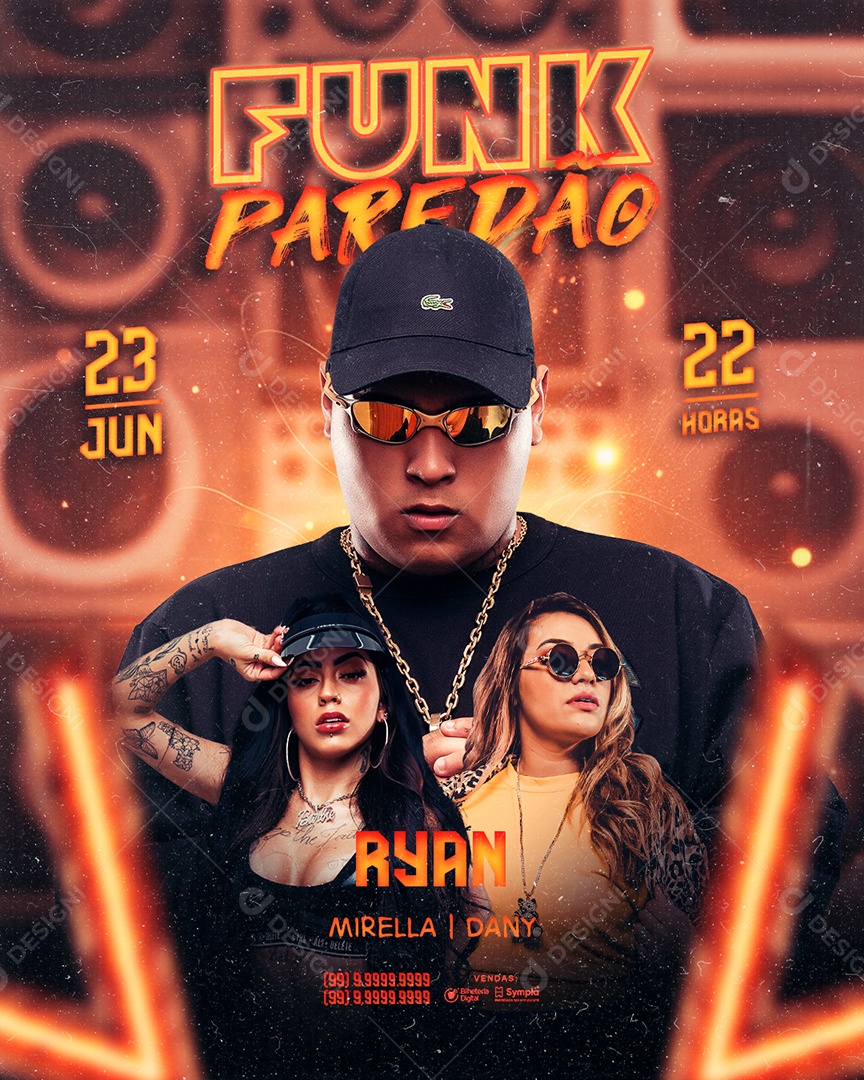 Evento Show Funk Paredão Feed Social Media PSD Editável