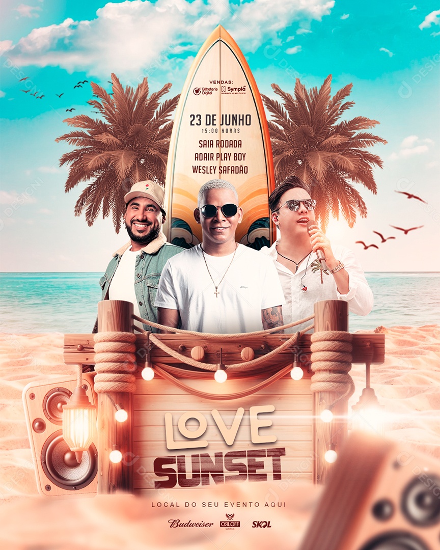 Evento Show Love Sunset Feed Social Media PSD Editável