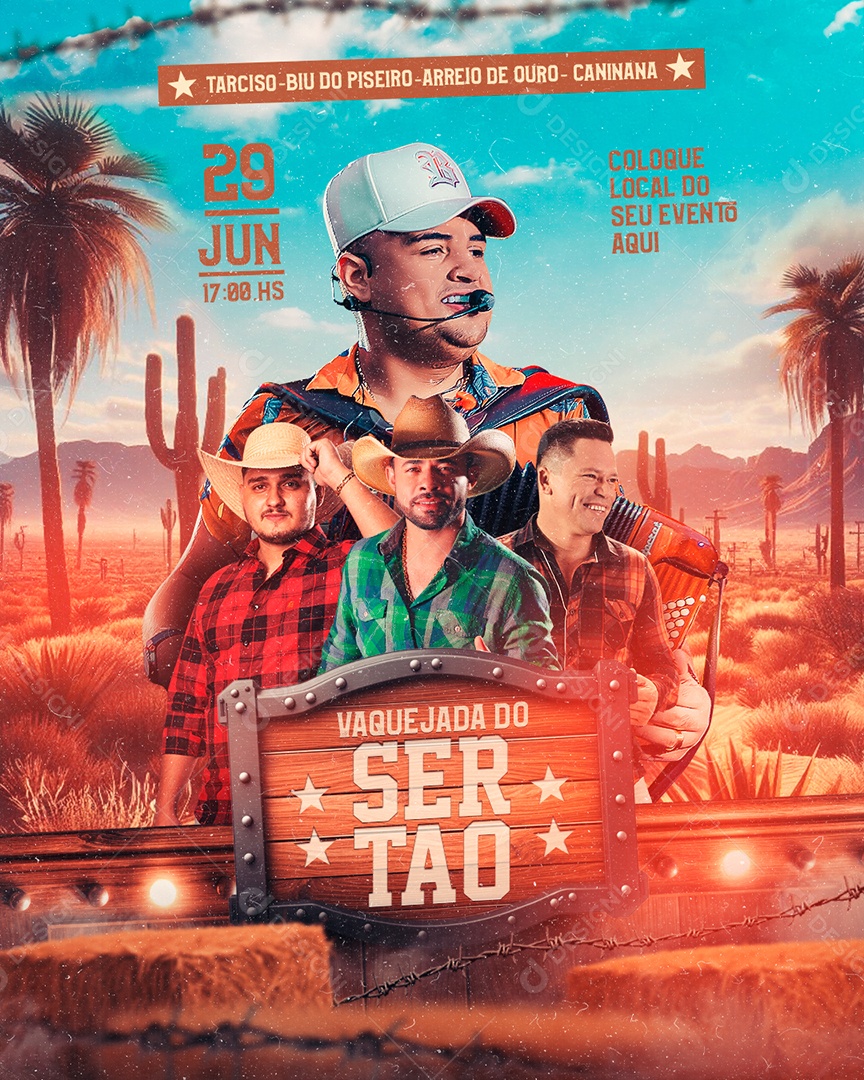 Evento Show Vaquejada do Sertão Feed Social Media PSD Editável