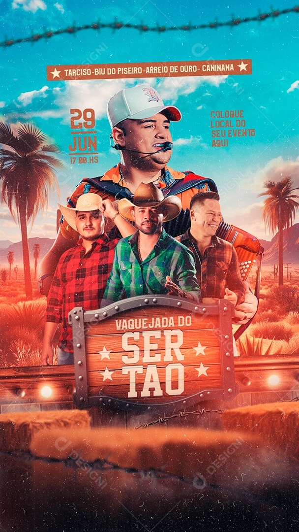 Evento Show Vaquejada do Sertão Story Social Media PSD Editável