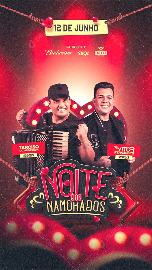 Noite dos Namorados Evento  Story Social Media PSD Editável