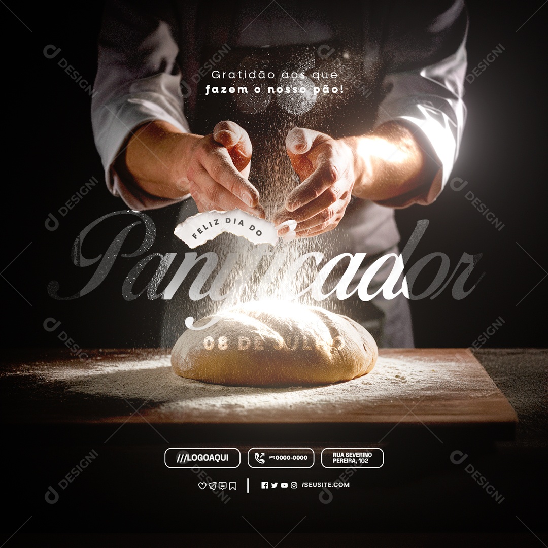Dia do Panificador 08 de Julho Social Media PSD Editável